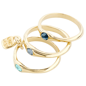 Кольцо UNOde50 ANI0678 "Ослепительно синий" M Золотой цвет