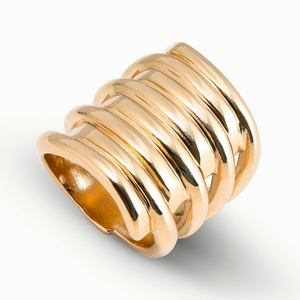 Кольцо UNOde50 ANI0302 "Торнадо" L Золотой цвет